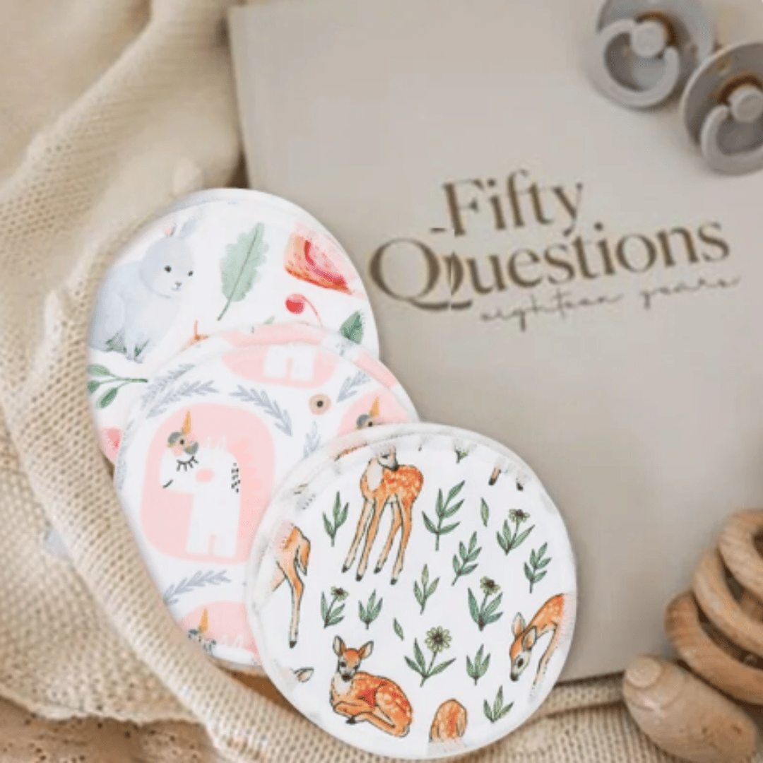 Nella Vosk Bamboo Nursing Pads – Reusable Breast Pads (Set of 14 + Laundry Bag)