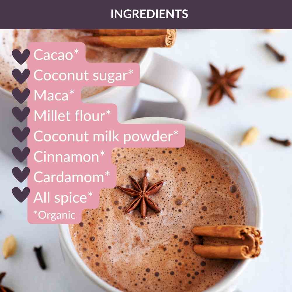 Chai Spice Lactation Hot Chocolate | Organic Dairy-Free Breastfeeding Hot Chocolate | Nourish Mama