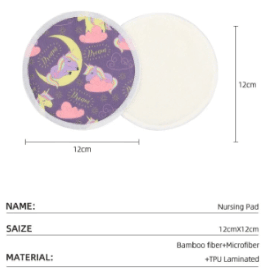 Nella Vosk Bamboo Nursing Pads – Reusable Breast Pads (Set of 14 + Laundry Bag)