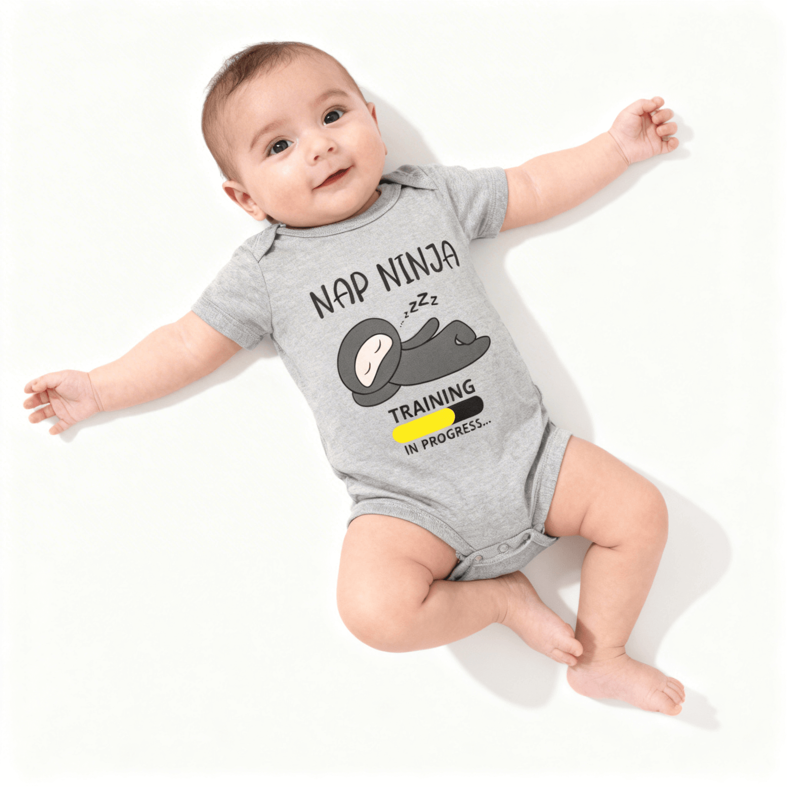 Bamboo Bubby by Nella Vosk — Nap Ninja Baby Bodysuit | Bamboo Onesie for Sensitive Skin
