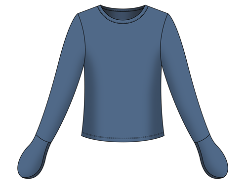 Bamboo Flip Mitten Sleeve Top - Sleeve Closed - Midnight Blue