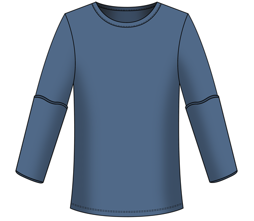 Bamboo Flip Mitten Sleeve Top - Sleeve Opened - Midnight Blue