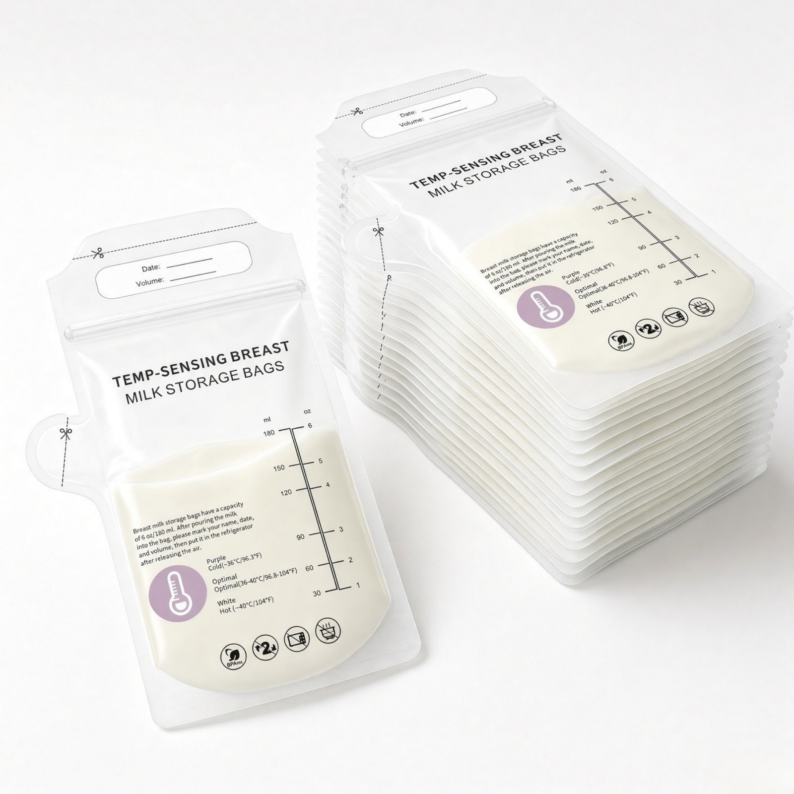 Freezer Refill Pack | Temperature-Sensing Breast Milk Storage Bags