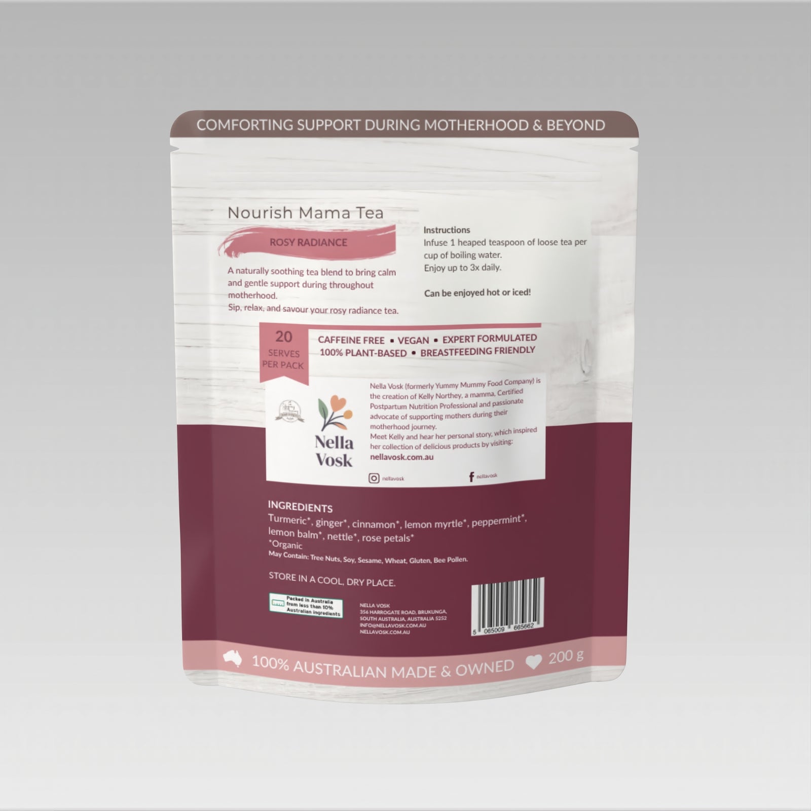 Nella Vosk Nourish Mama Rosy Radiance Pregnancy & Lactation Tea