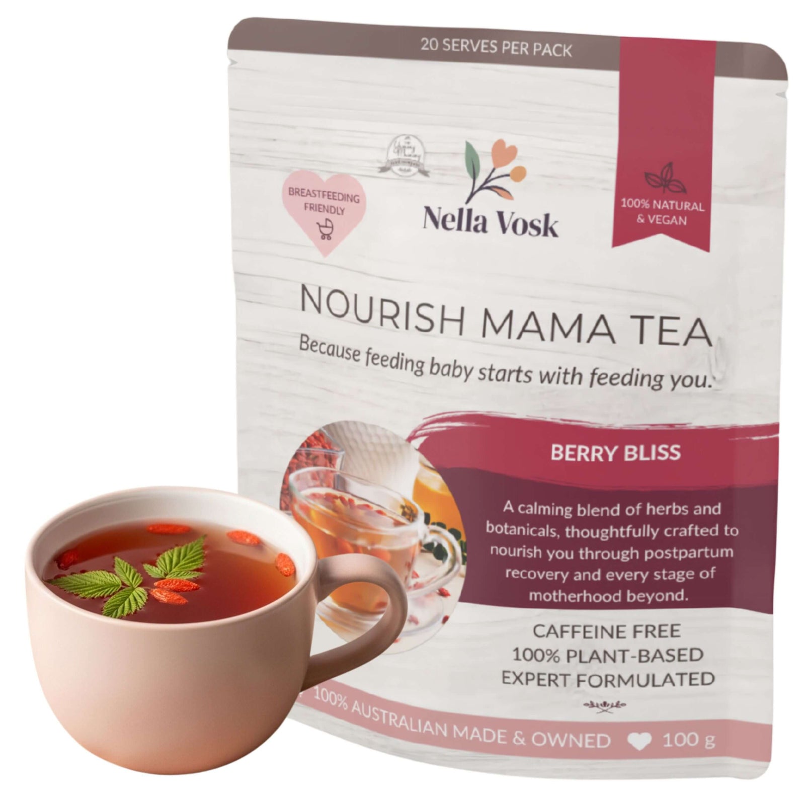 Nella Vosk Nourish Mama Berry Bliss Lactation Tea