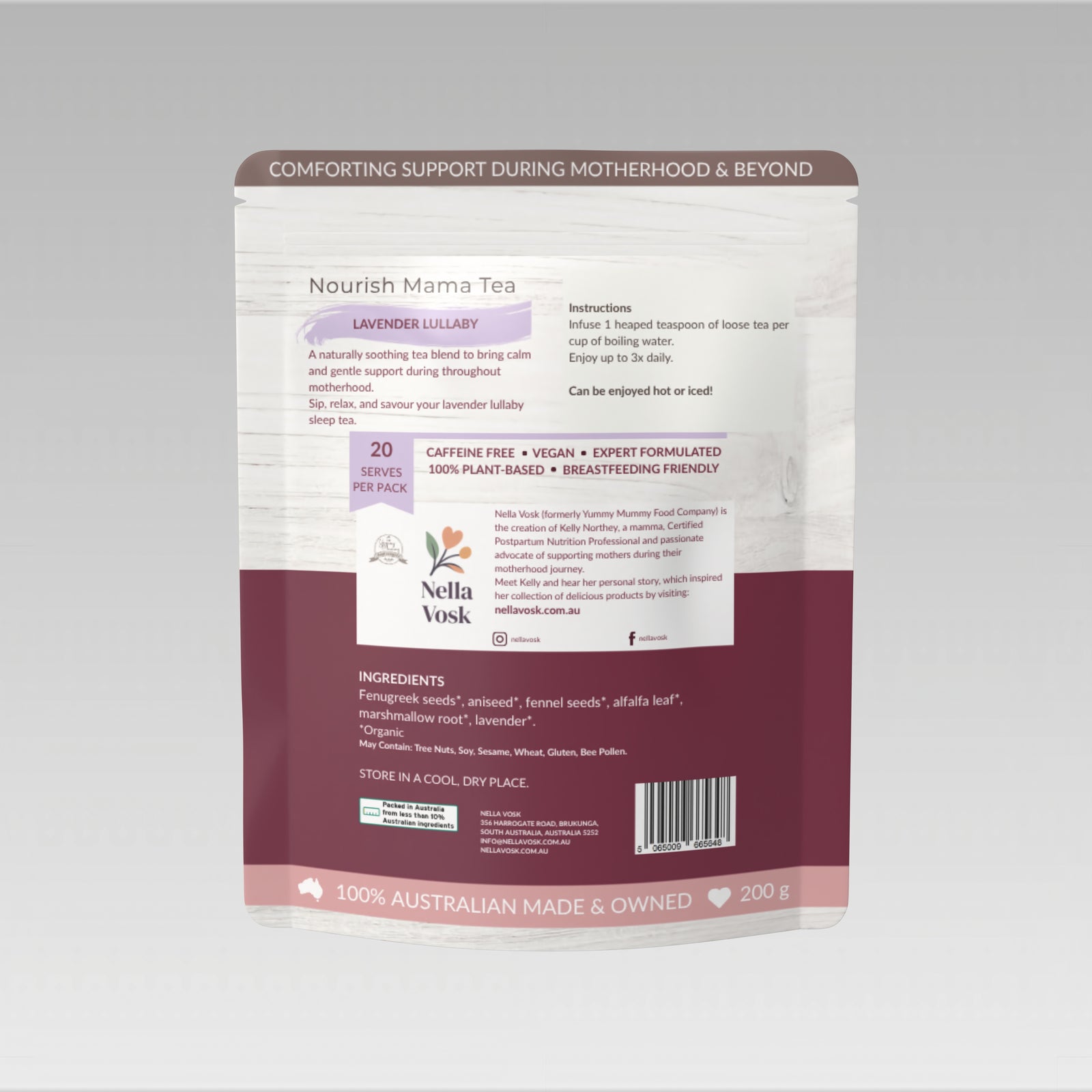 Nella Vosk Nourish Mama Lavender Lullaby Lactation Tea