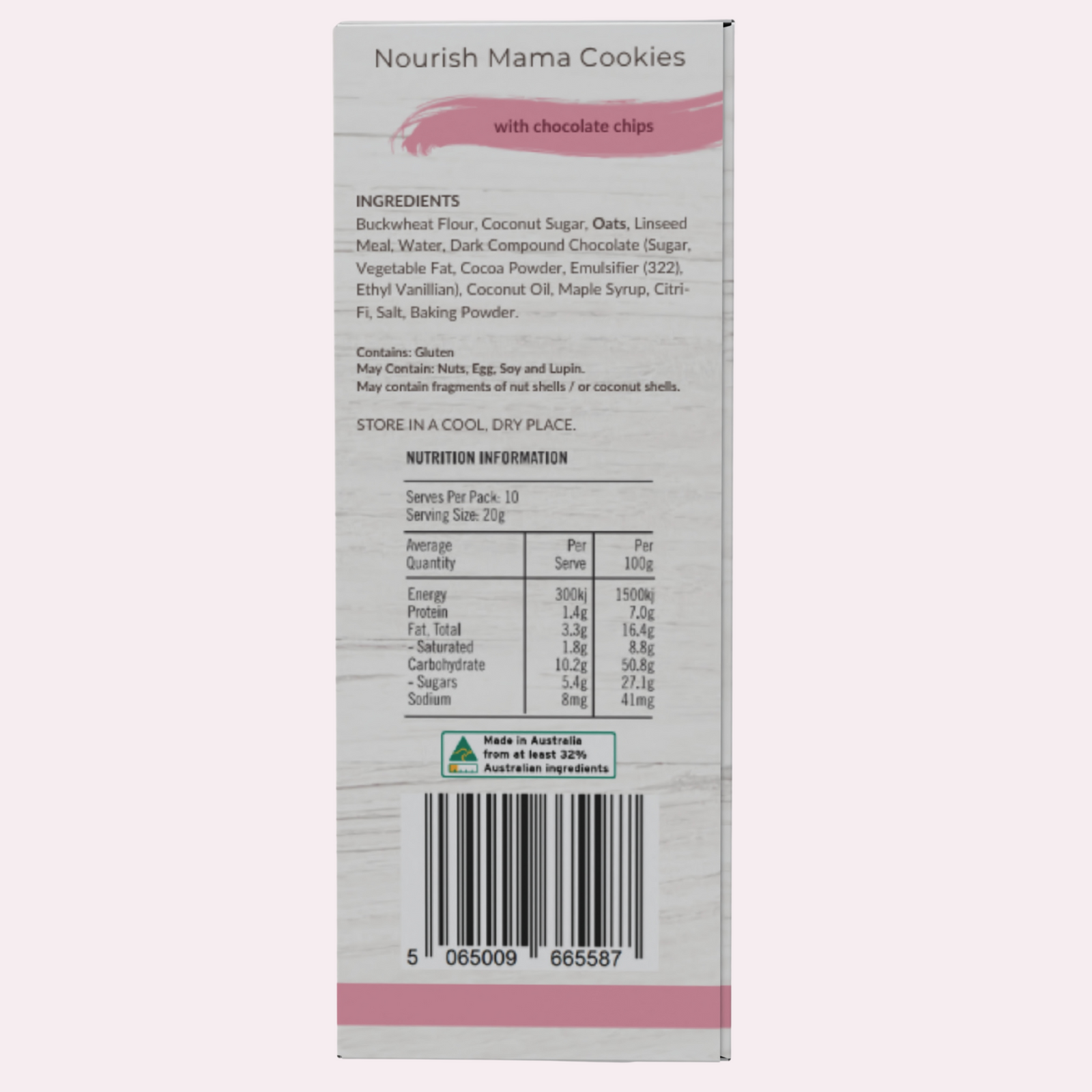 Nella Vosk Nourish Mama Lactation Cookies Choc Chip | Breastfeeding Support Snack