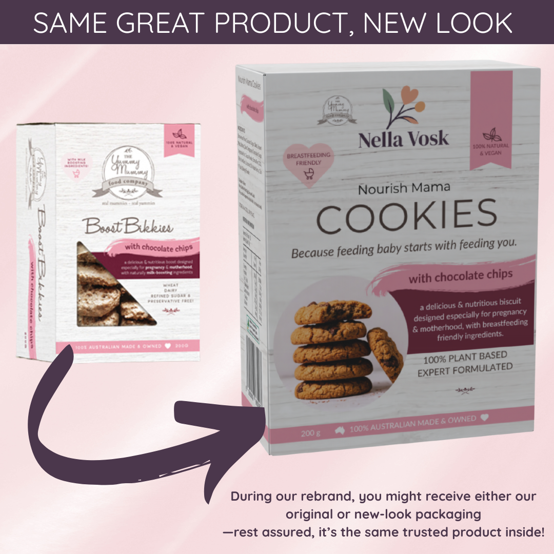 Nella Vosk Nourish Mama Lactation Cookies Choc Chip | Breastfeeding Support Snack