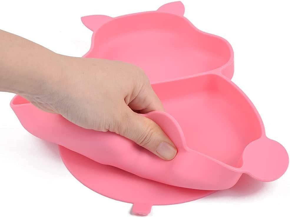 MunchyTime Baby Silicone Feeding - Cute Squirrel | Silicone Bibs, Silicone Suction Plates & Forks & Spoons for Baby Weaning or Toddlers