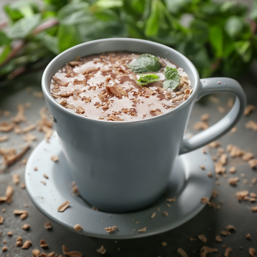 Healthy Lactation Hot Chocolate - Choc Mint with Raw Dark Choc, Maca and Millet