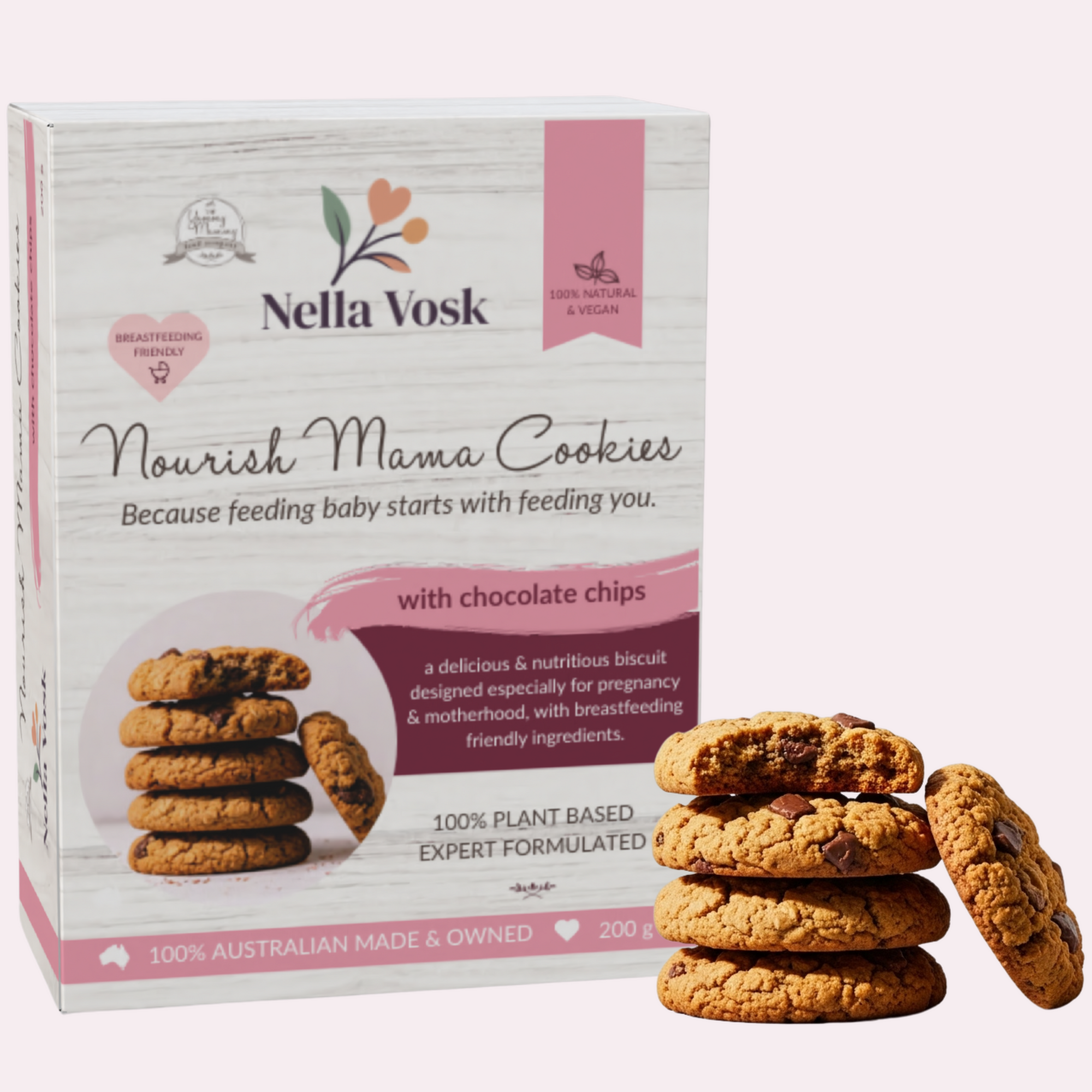 Nourish Mama Lactation Cookies – Choc Chip | Breastfeeding Support Snack