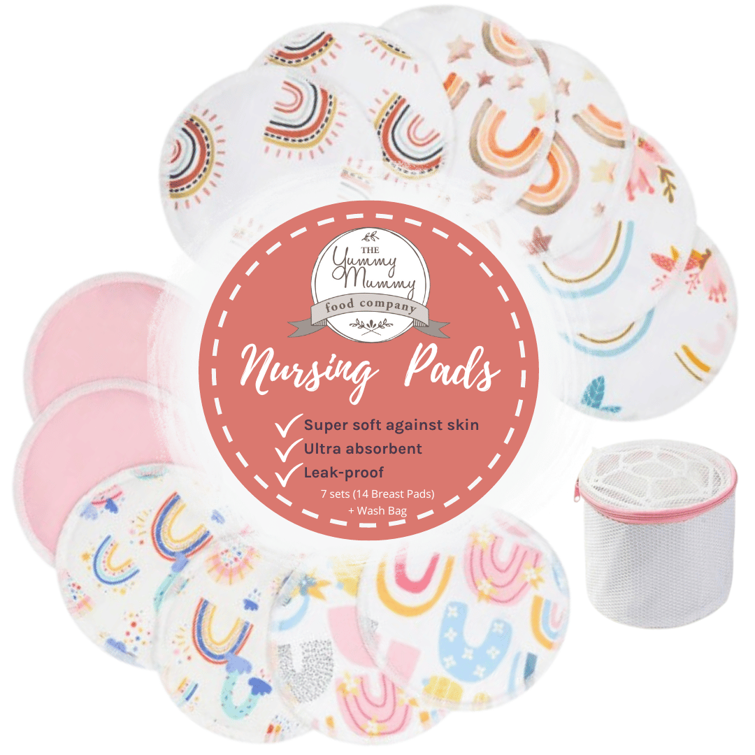 Nella Vosk Bamboo Nursing Pads – Reusable Breast Pads (Set of 14 + Laundry Bag)