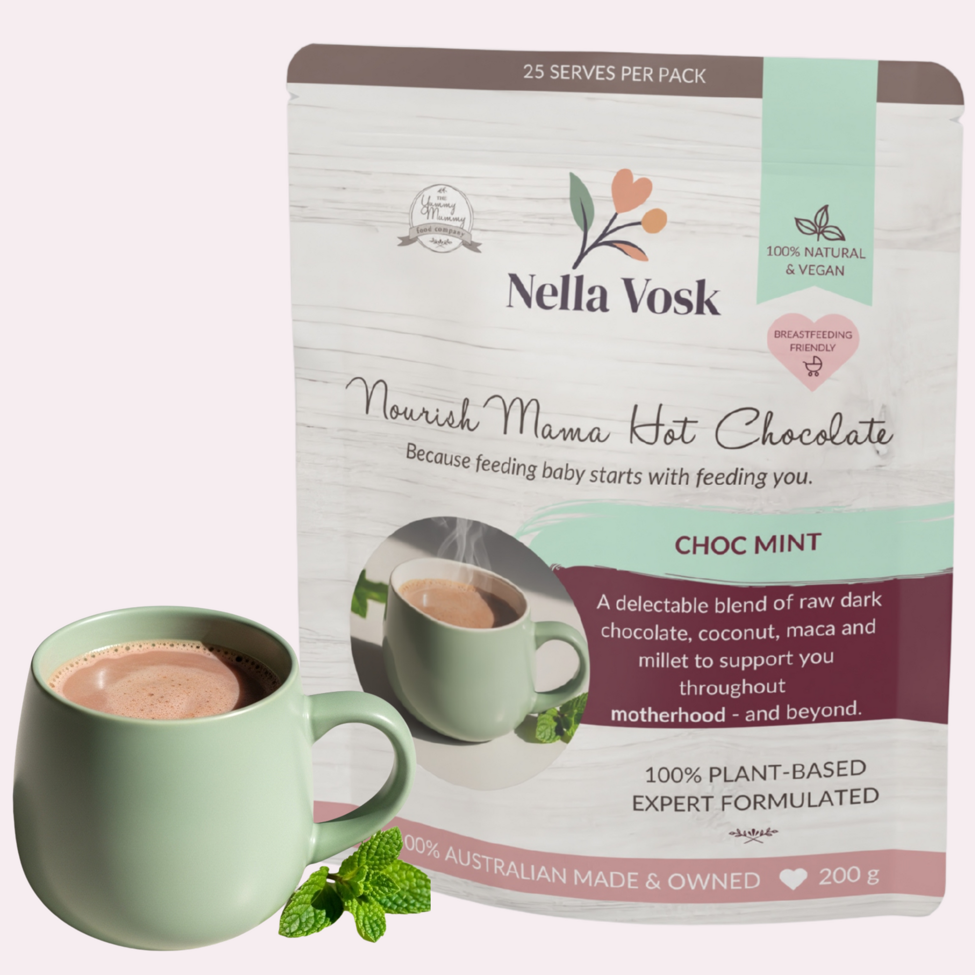 Nourish Mama Hot Chocolate - Choc Mint Lactation Support Blend