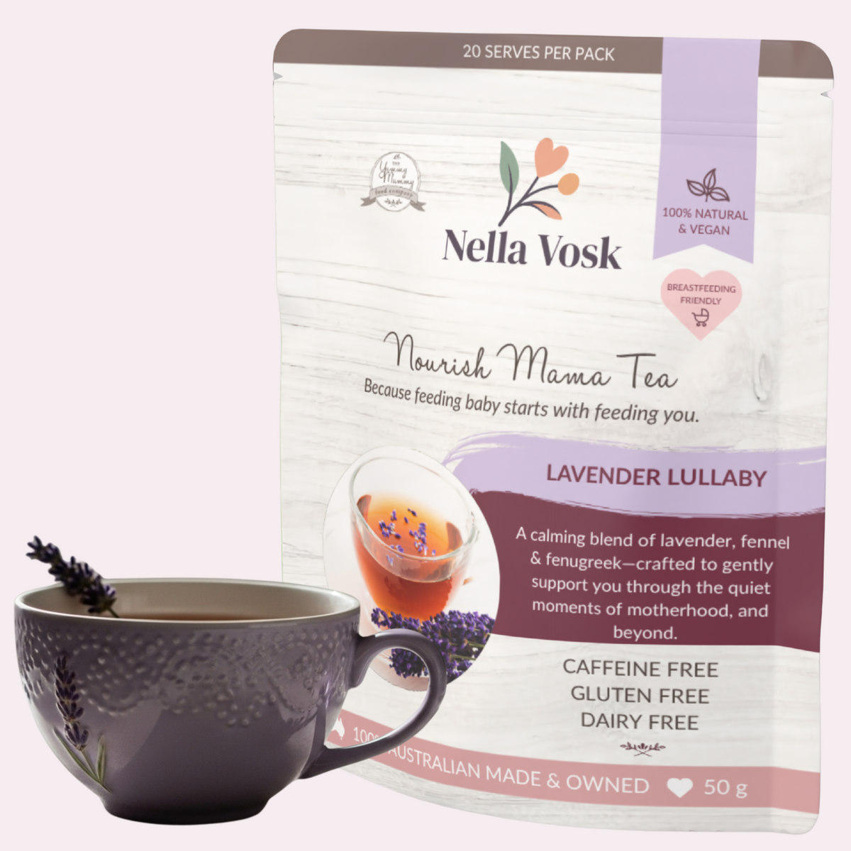 Nourish Mama Lactation Tea – Lavender Lullaby Blend to Boost Milk Supply