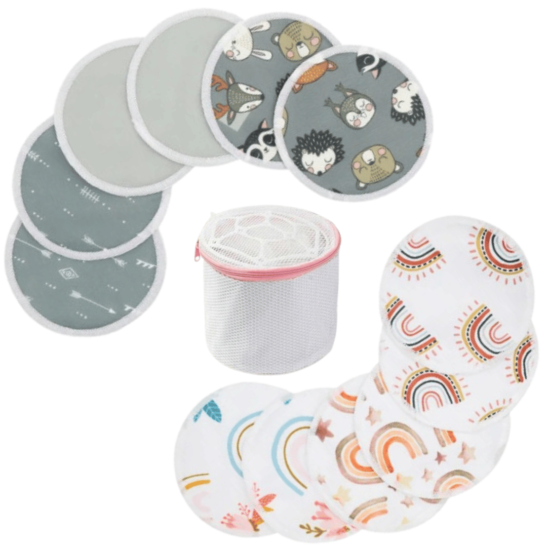 Nella Vosk Bamboo Nursing Pads – Reusable Breast Pads (Set of 14 + Laundry Bag)