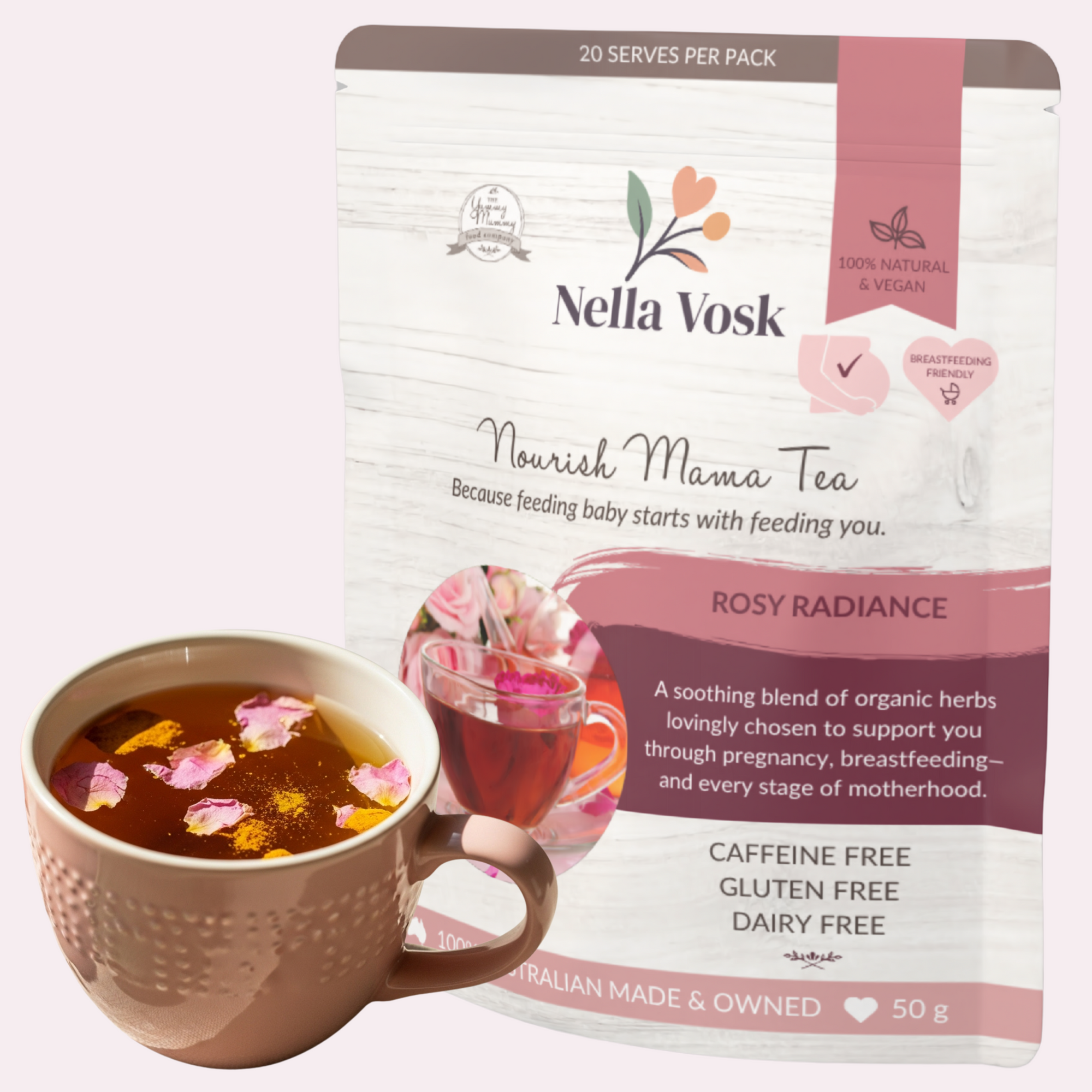 Nourish Mama Pregnancy & Lactation Tea – Nausea Relief to Milk Supply Support