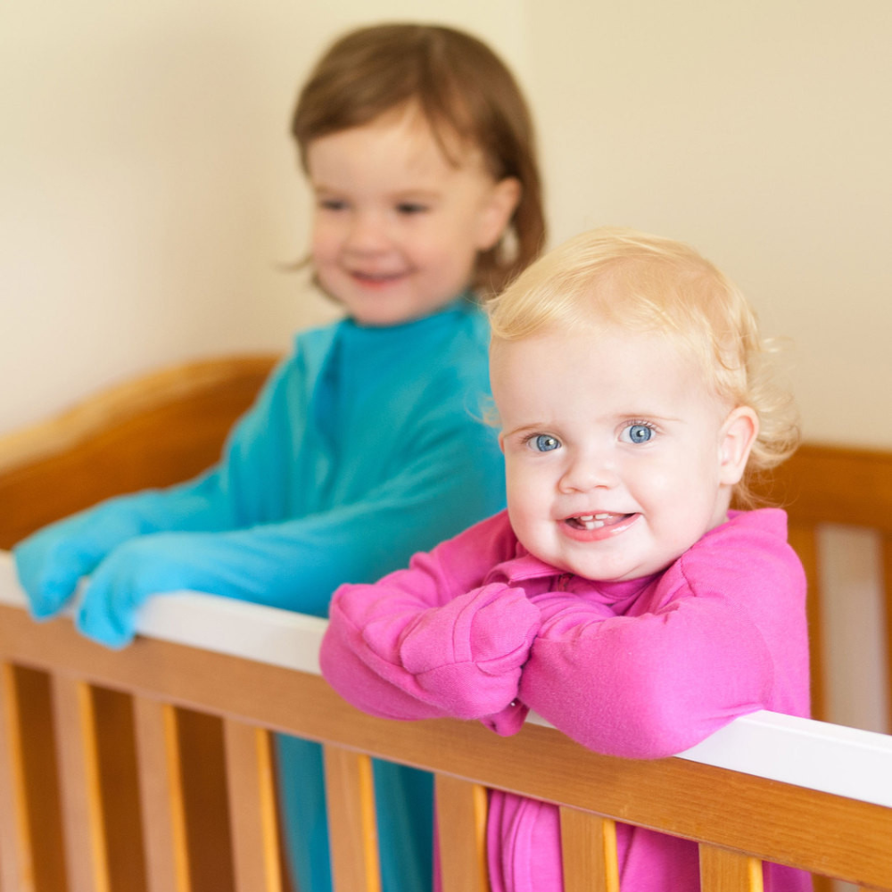 Bamboo Baby Sleeping Bag with Mitten Sleeves for Eczema Relief