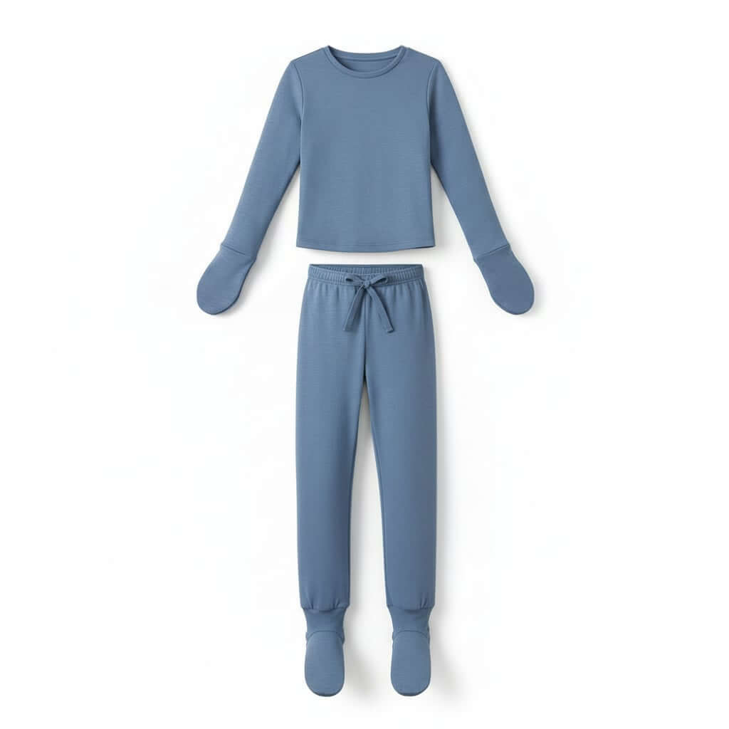 Bamboo Bubby by Nella Vosk — Bamboo PJ Set for Teens & Adults | Eczema Pyjamas with Footed Pants