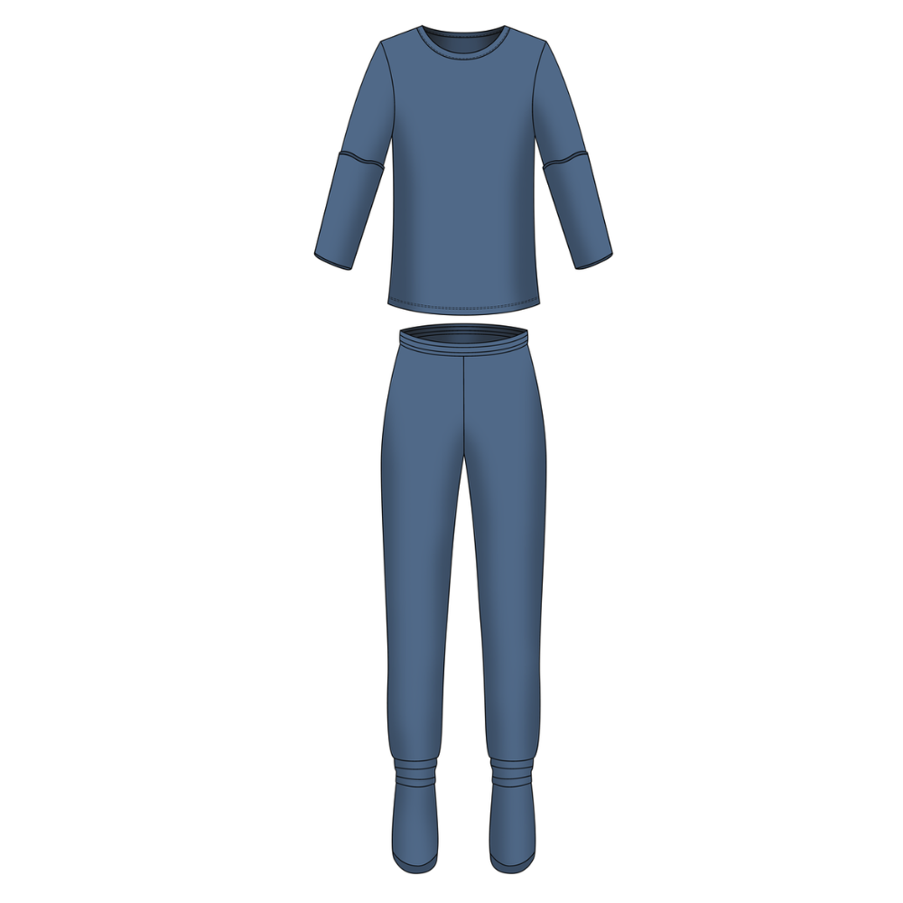 Bamboo Bubby Kids Bamboo Long Sleeve Top & Bamboo Pants Pajama Set – With Eczema Sleeves