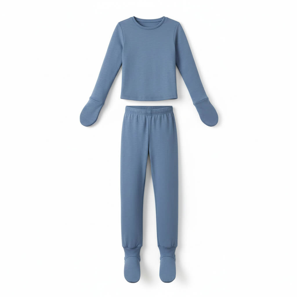 Bamboo Bubby by Nella Vosk — Kids Bamboo Long Sleeve Top & Pants Pajama Set | Eczema Sleepwear