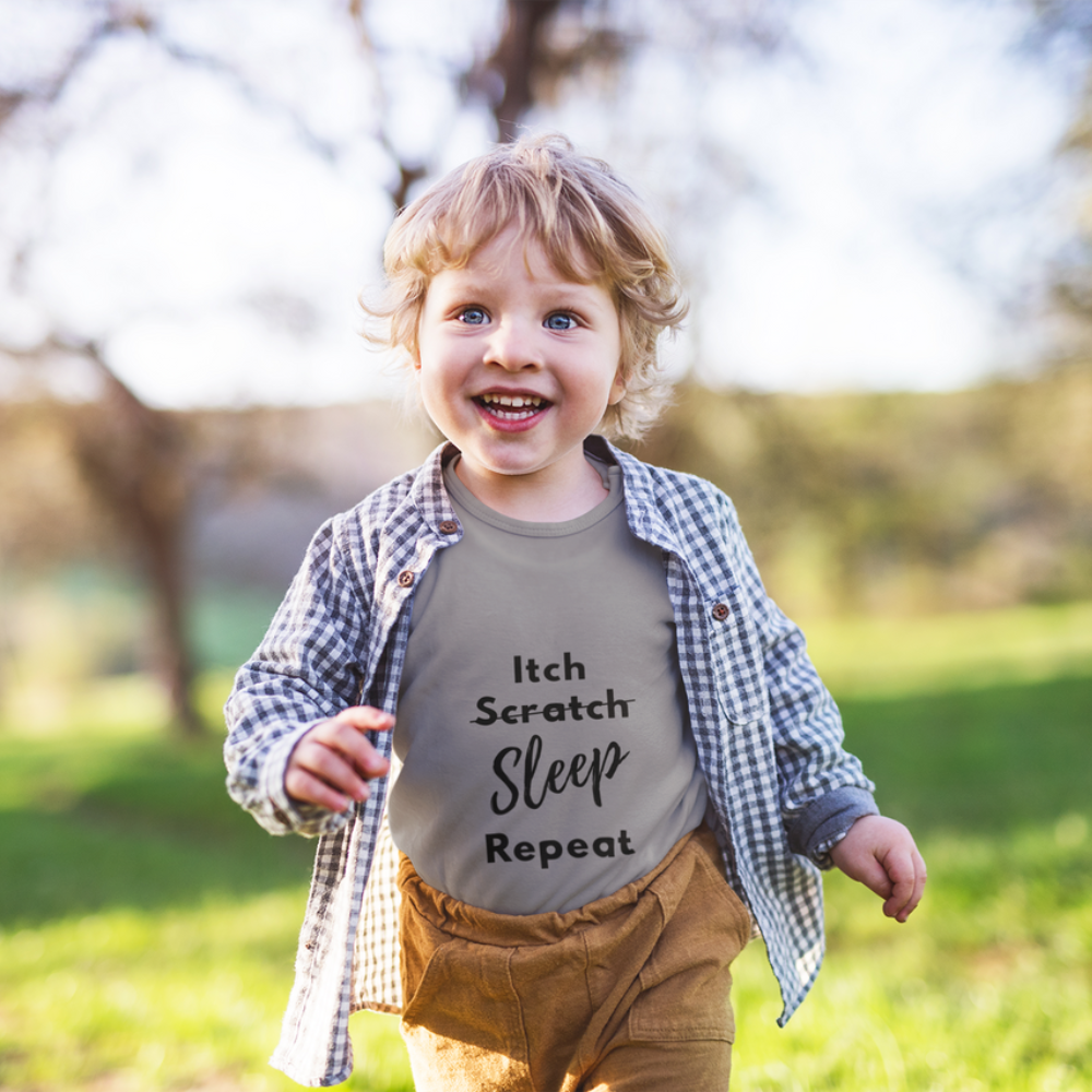 Short Sleeve Eczema Baby Bodysuit | Itch, Scratch, Sleep, Repeat