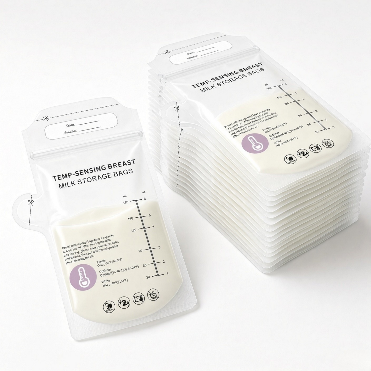 Freezer Refill Pack | Temperature-Sensing Breast Milk Storage Bags