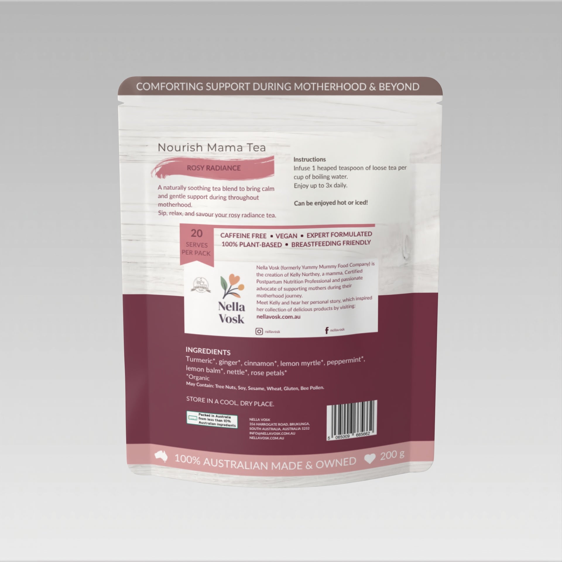 Nourish Mama Pregnancy & Lactation Tea – Nausea Relief to Milk Supply Support