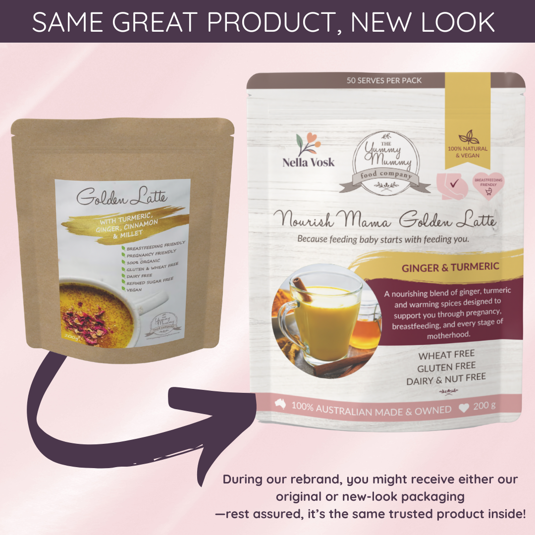 Nella Vosk Nourish Mama Golden Latte – Pregnancy Nausea, Postpartum Recovery & Lactation Support