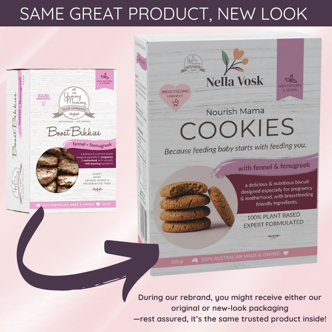 Nella Vosk Nourish Mama Lactation Cookies - Fennel & Fenugreek | Breastfeeding Support Snack