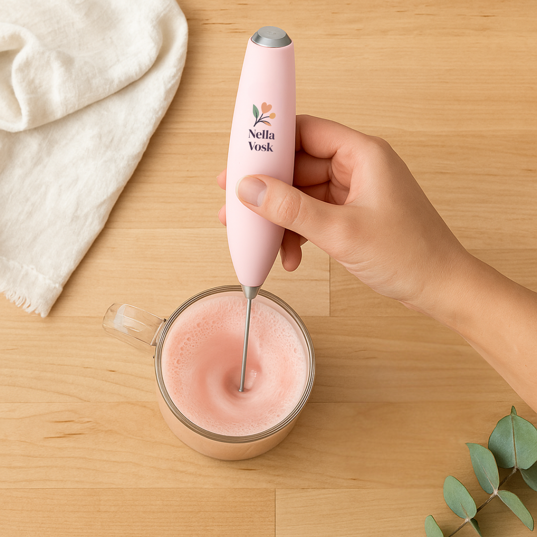 Nella Vosk Handheld Milk Frother & Drink Mixer – Pink