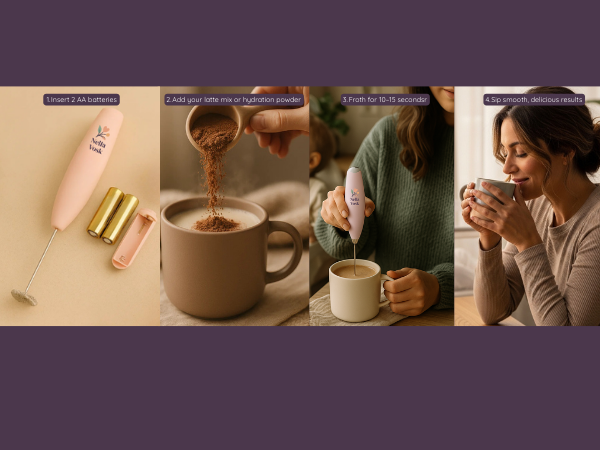 Nella Vosk Handheld Milk Frother & Drink Mixer – Pink