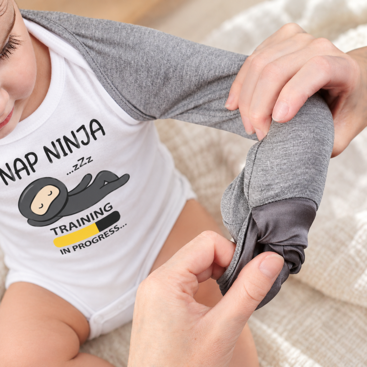 Newborn Eczema Set - Newborn Bamboo Clothing with Silk Mitten Sleeves