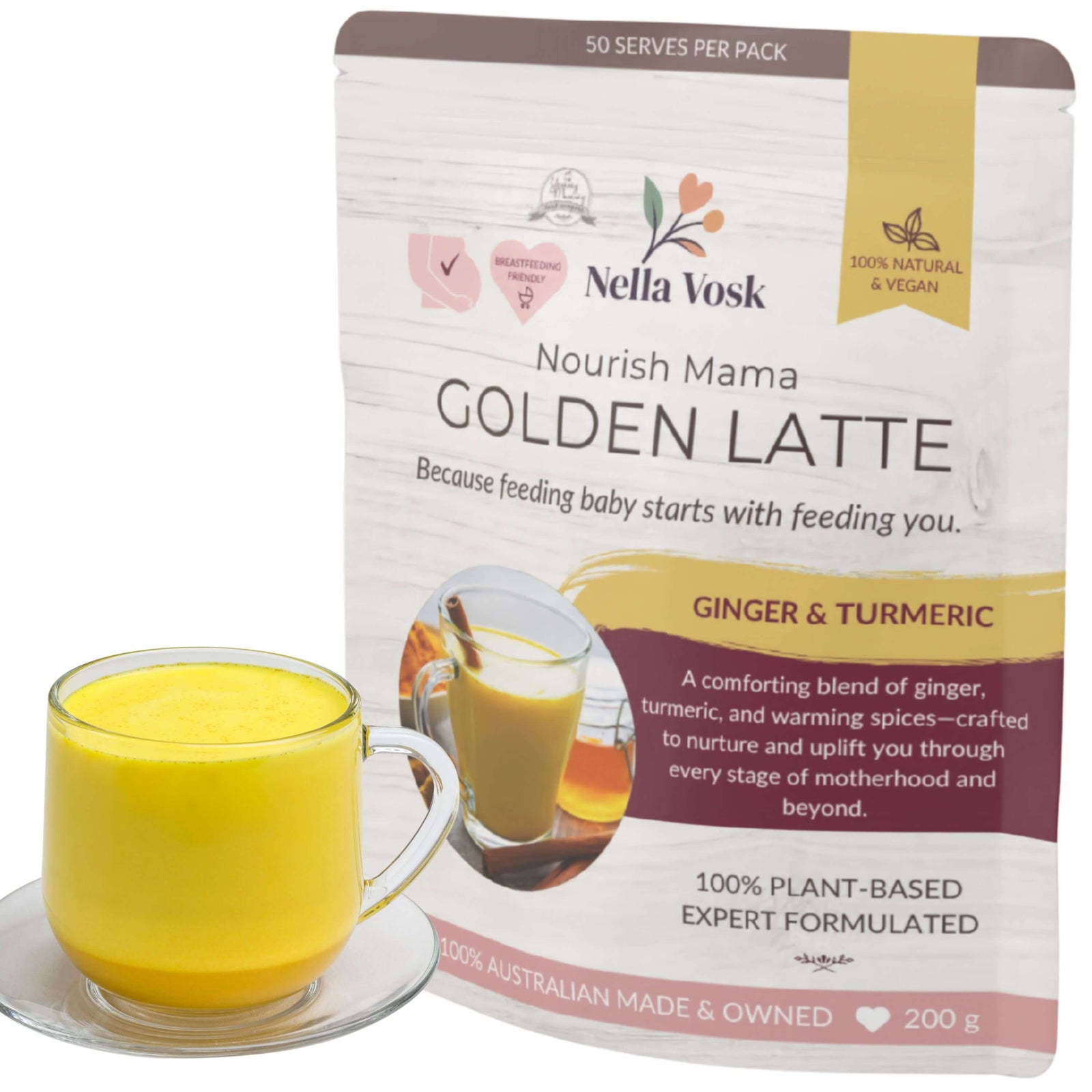 Golden Latte | Pregnancy & Postpartum Blend | Organic Turmeric & Ginger  Latte | Nourish Mama