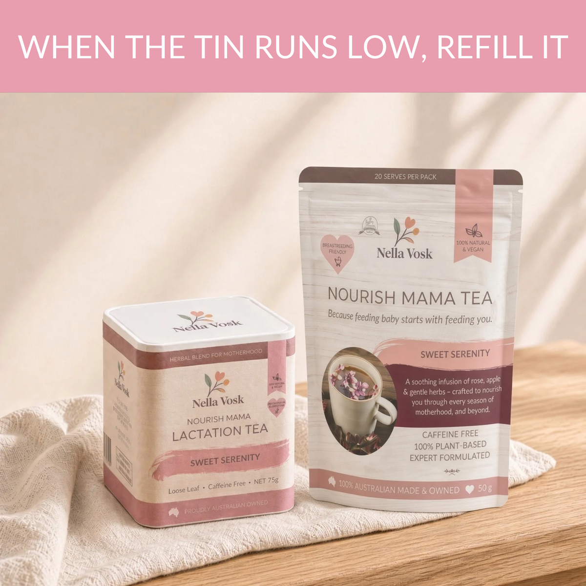 Nella Vosk Nourish Mama Sweet Serenity Lactation Tea Gift Set