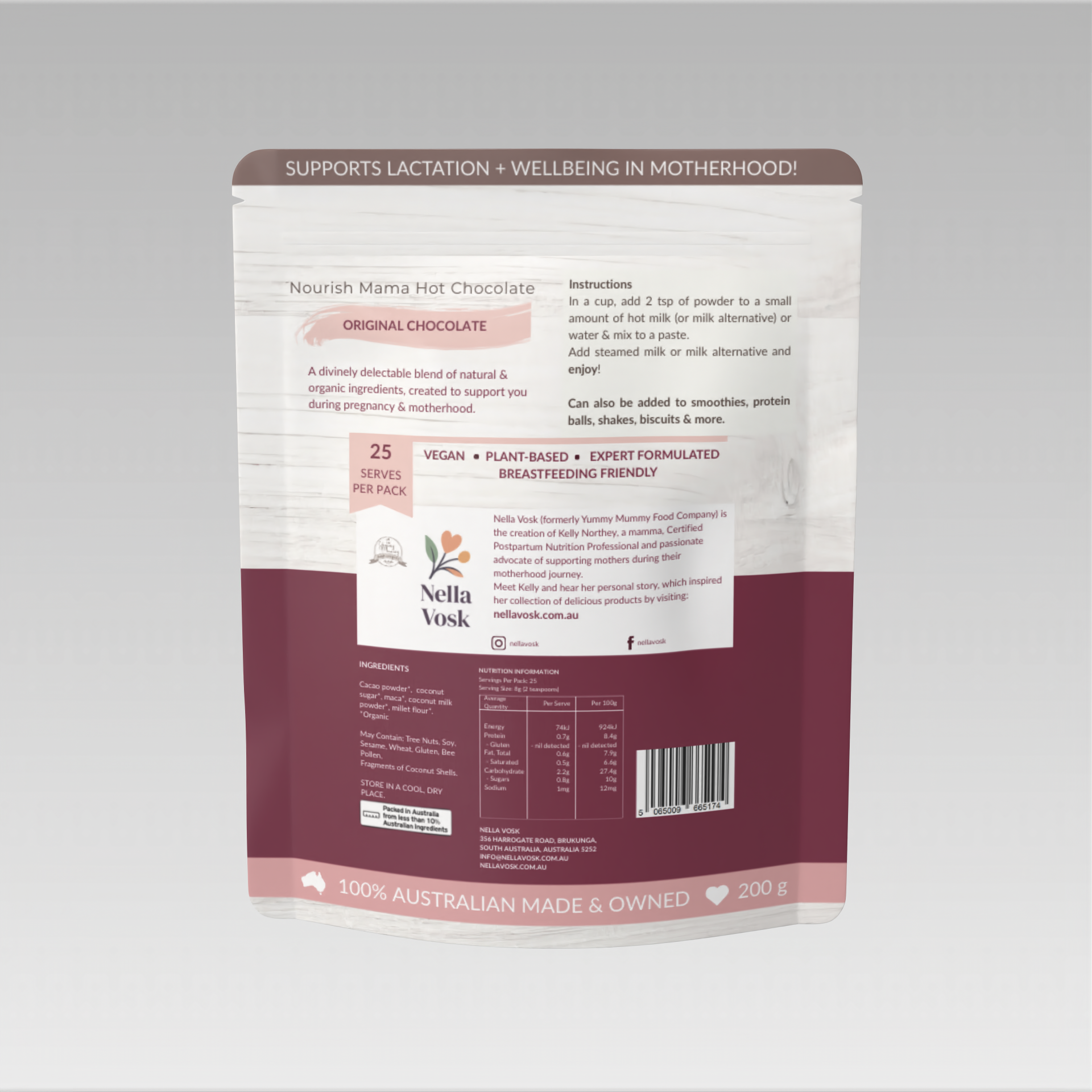 Nourish Mama Hot Chocolate – Original Lactation Support Blend