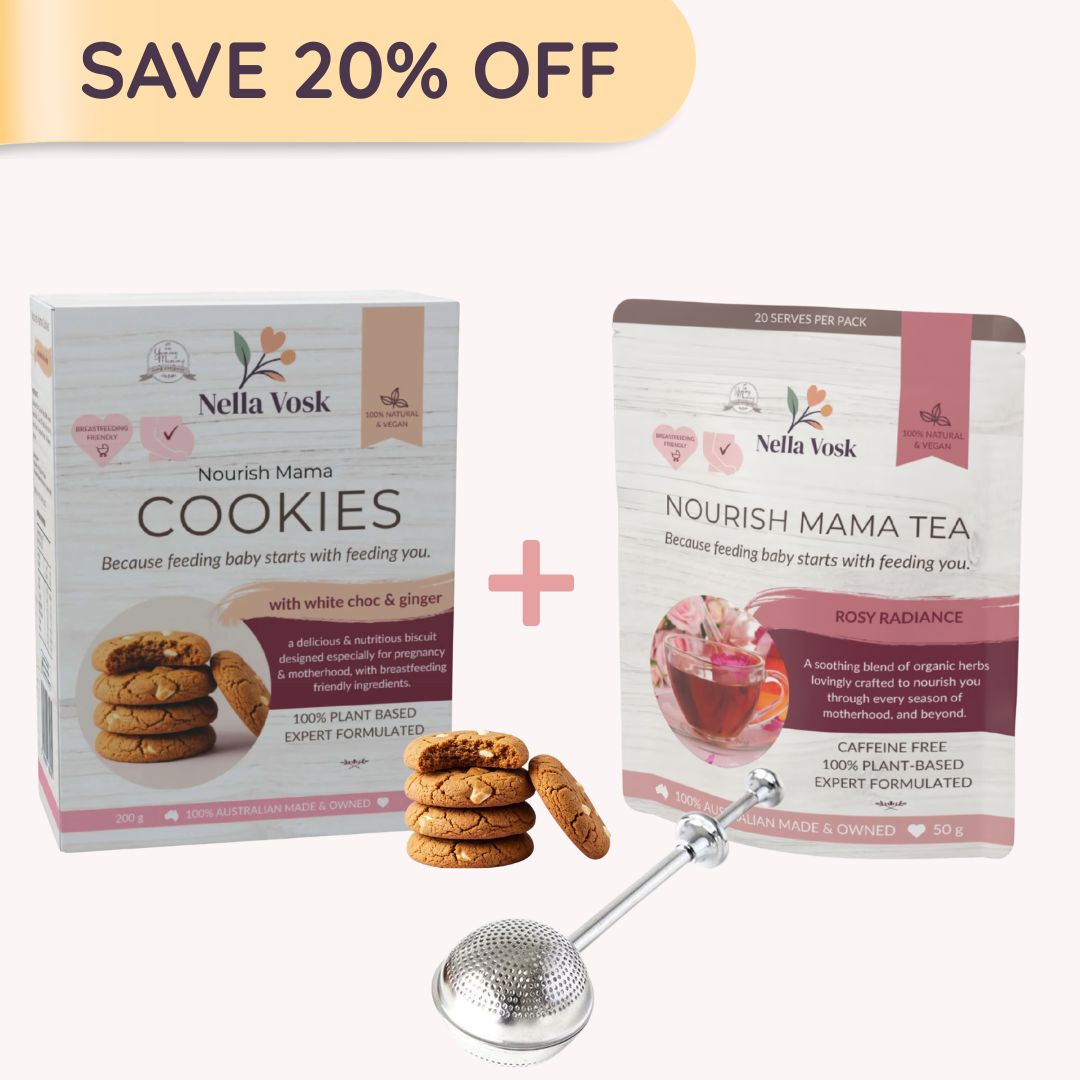 The Nourished Journey Set - Pregnancy & Lactation Tea, Cookies & Infuser