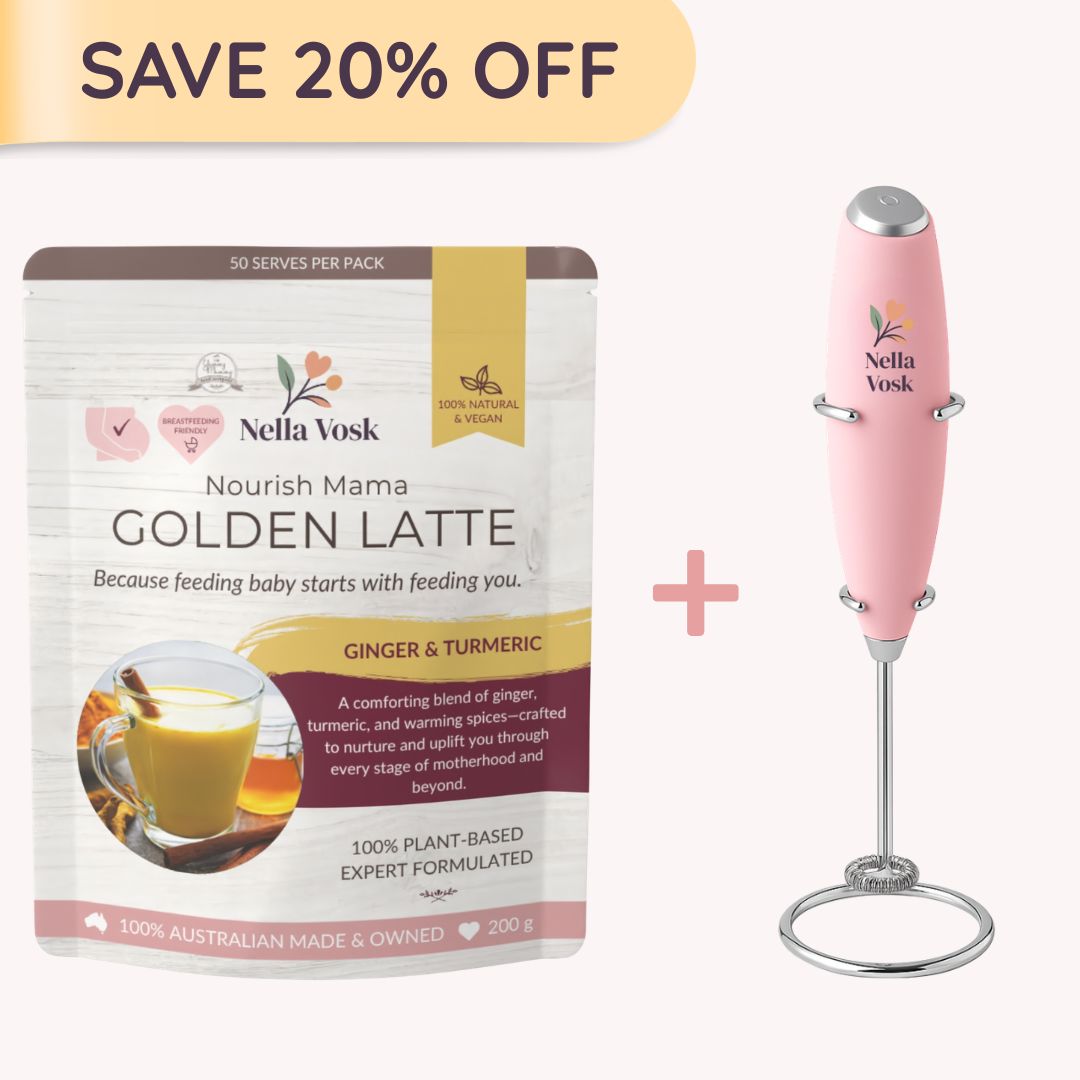 The Golden Hour Set - Pregnancy & Postpartum Turmeric Latte & Frother
