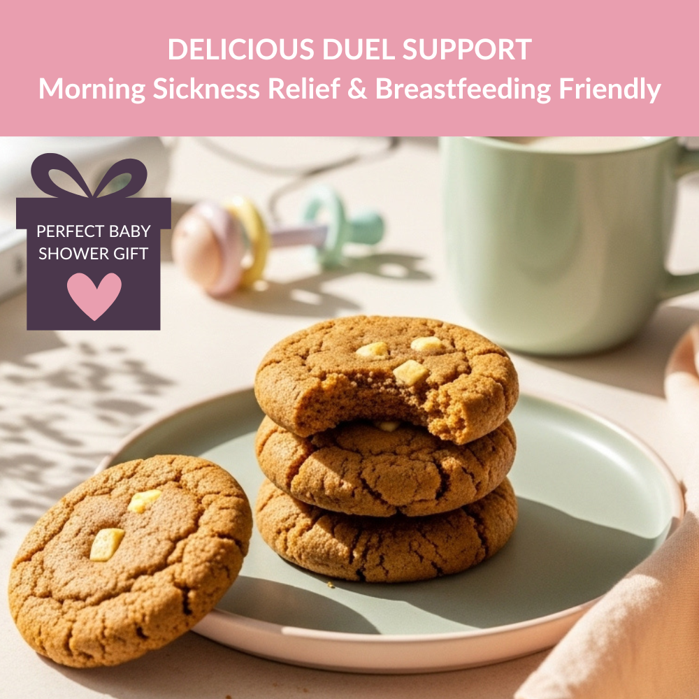 Nella Vosk Nourish Mama Lactation & Pregnancy Cookies White Choc & Ginger | Breastfeeding Support Snack & Morning Sickness Relief
