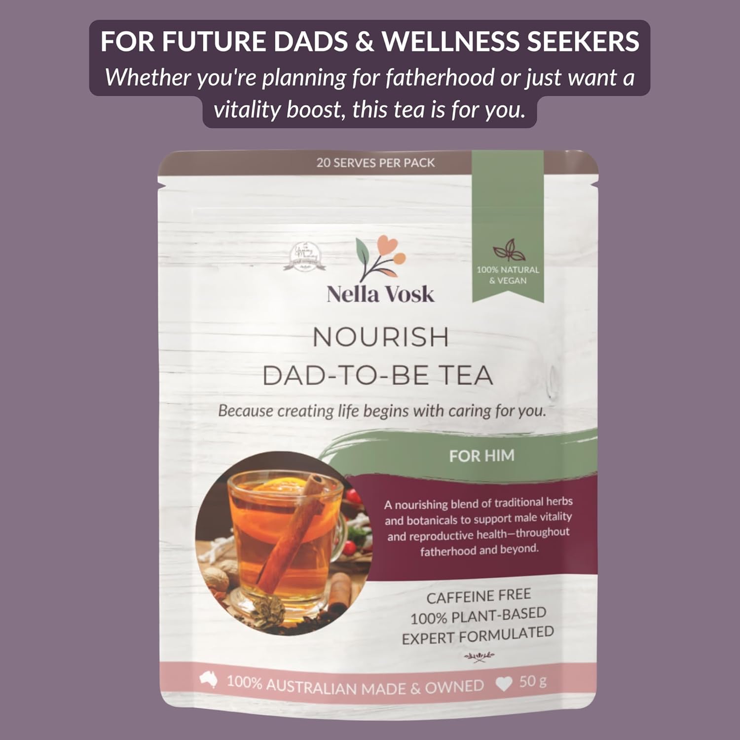 Nella Vosk Nourish Dad-To-Be Fertility Tea