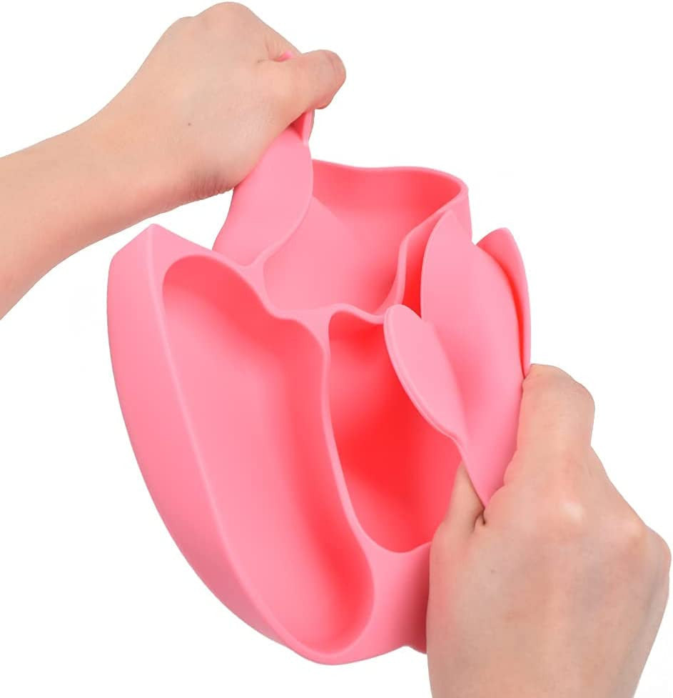 MunchyTime Baby Silicone Feeding - Cute Squirrel | Silicone Bibs, Silicone Suction Plates & Forks & Spoons for Baby Weaning or Toddlers 